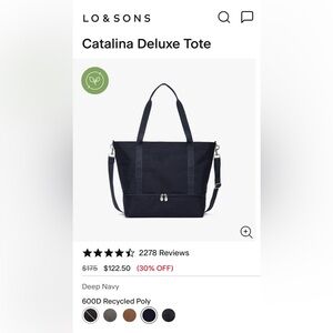 Lo & Sons Catalina Deluxe Tote, Dark Navy